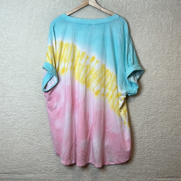 Crown & Ivy Womens tie-dye stretch tunic length top blouse oversized 3X PLUS - Picture 9 of 9